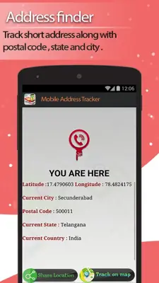 Mobile Address Tracker android App screenshot 3